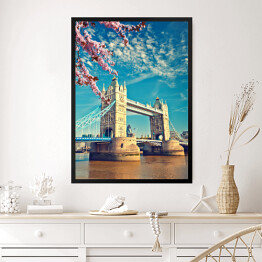 Obraz w ramie Tower Bridge w Londynie wiosną