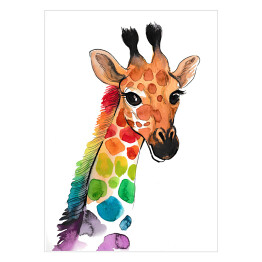 Plakat Kolorowa żyrafa