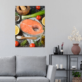 Plakat Stek z łososia - składniki