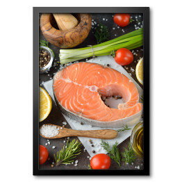 Obraz w ramie Stek z łososia - składniki