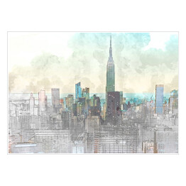 Plakat Panorama nowoczesnego miasta