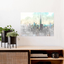 Plakat Panorama nowoczesnego miasta