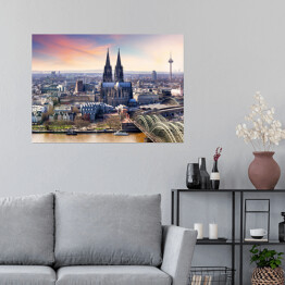 Plakat Wschód słonca w pastelowych barwach, Kolonia, Niemcy