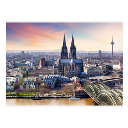 Plakat Wschód słonca w pastelowych barwach, Kolonia, Niemcy