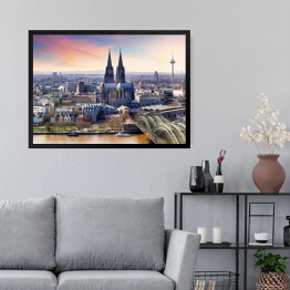 Obraz w ramie Wschód słonca w pastelowych barwach, Kolonia, Niemcy
