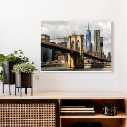 Obraz na płótnie Most Brookliński i Manhattan w tle