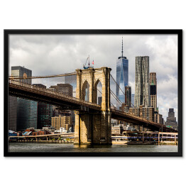 Plakat w ramie Most Brookliński i Manhattan w tle
