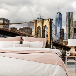 Fototapeta winylowa zmywalna Most Brookliński i Manhattan w tle