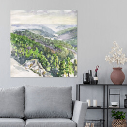 Plakat samoprzylepny Widok z góry na las