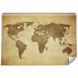 Fototapeta winylowa zmywalna Mapa świata w odcieniach beżu w stylu vintage