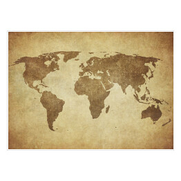 Plakat Mapa świata w odcieniach beżu w stylu vintage