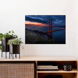 Plakat Wschód słońca przy Golden Gate