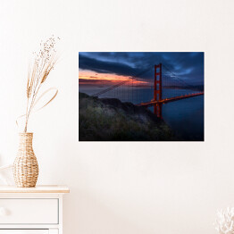Plakat Wschód słońca przy Golden Gate