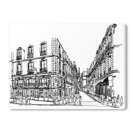 Obraz na płótnie Paryska dzielnica łacińska - szkic