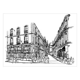 Plakat Paryska dzielnica łacińska - szkic