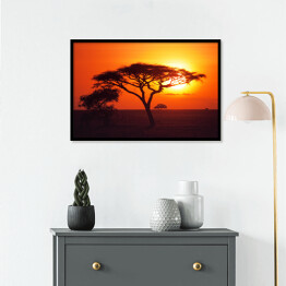 Plakat w ramie Wschód słońca nad równinami Serengeti