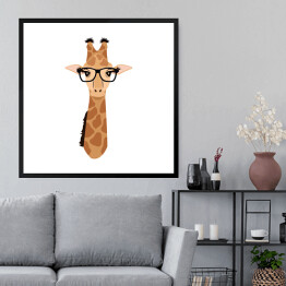 Obraz w ramie Fragment żyrafy z okularami 