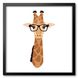 Obraz w ramie Fragment żyrafy z okularami 