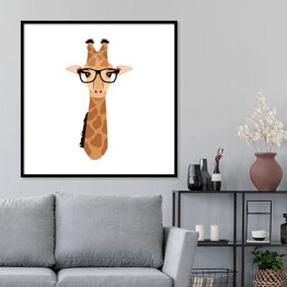 Plakat w ramie Fragment żyrafy z okularami 