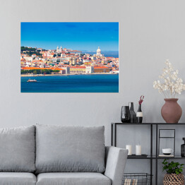 Plakat samoprzylepny Panorama Lizbony, Portugalia