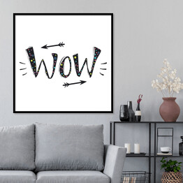 Plakat w ramie Typografia "wow"