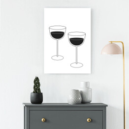 Obraz na płótnie Kieliszki do wina czarno-białe