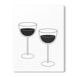 Obraz na płótnie Kieliszki do wina czarno-białe