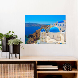 Plakat Piękna panorama Santorini, Grecja
