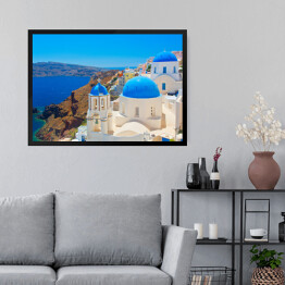Obraz w ramie Piękna panorama Santorini, Grecja