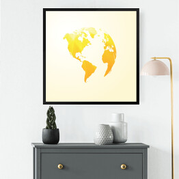 Żółta mapa świata