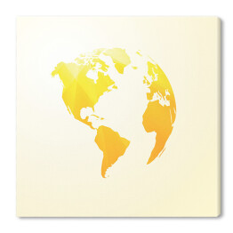 Obraz na płótnie Żółta mapa świata