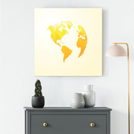 Obraz na płótnie Żółta mapa świata