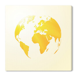Obraz na płótnie Żółta słoneczna mapa świata 