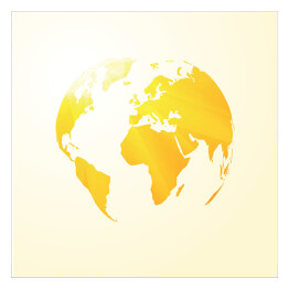 Plakat samoprzylepny Żółta słoneczna mapa świata 