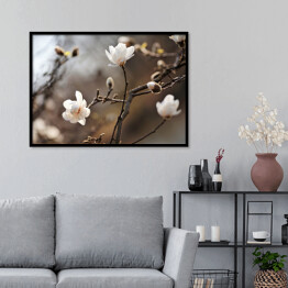 Plakat w ramie Kwitnąca magnolia