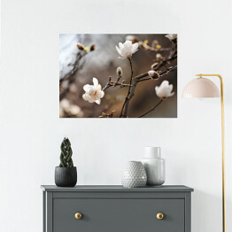 Plakat samoprzylepny Kwitnąca magnolia