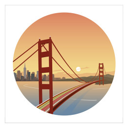 Plakat samoprzylepny Most w San Francisco - ilustracja
