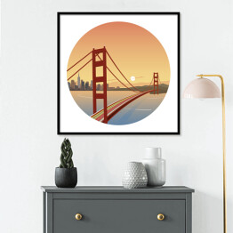 Plakat w ramie Most w San Francisco - ilustracja
