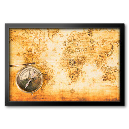 Stara mapa ze starym kompasem