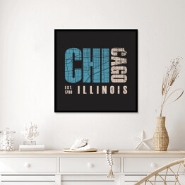 Plakat w ramie Typografia "Chicago Illinois"