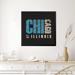 Obraz w ramie Typografia "Chicago Illinois"
