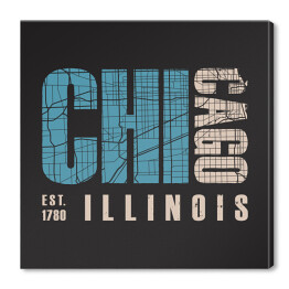 Obraz na płótnie Typografia "Chicago Illinois"