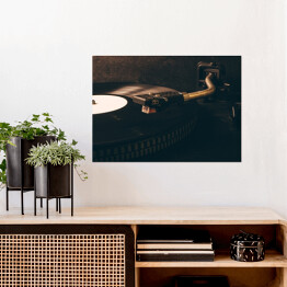 Plakat samoprzylepny Winyl na gramofonie