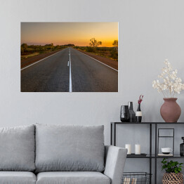 Plakat samoprzylepny Zmierzch nad australijską autostradą