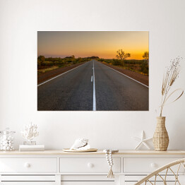 Plakat samoprzylepny Zmierzch nad australijską autostradą
