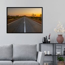 Plakat w ramie Zmierzch nad australijską autostradą