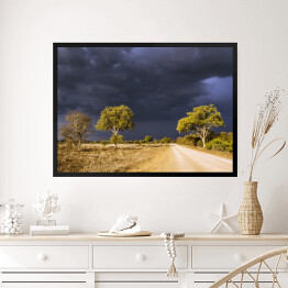 Obraz w ramie Burzowe chmury w Parku Narodowym Krugera, Republika Południowej Afryki