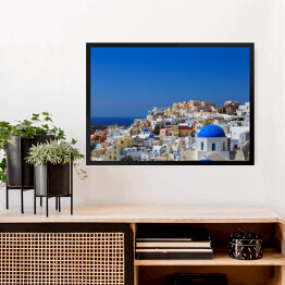 Obraz w ramie Widok na miasteczko na Santorini - Grecja