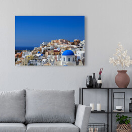 Obraz na płótnie Widok na miasteczko na Santorini - Grecja