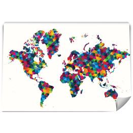 Fototapeta Dekoracyjna mapa świata we wzory geometryczne